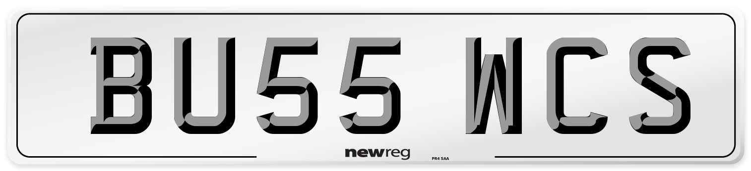 BU55 WCS Number Plate from New Reg